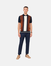 Ben Sherman Vertical Stripe Knitted Polo Shirt