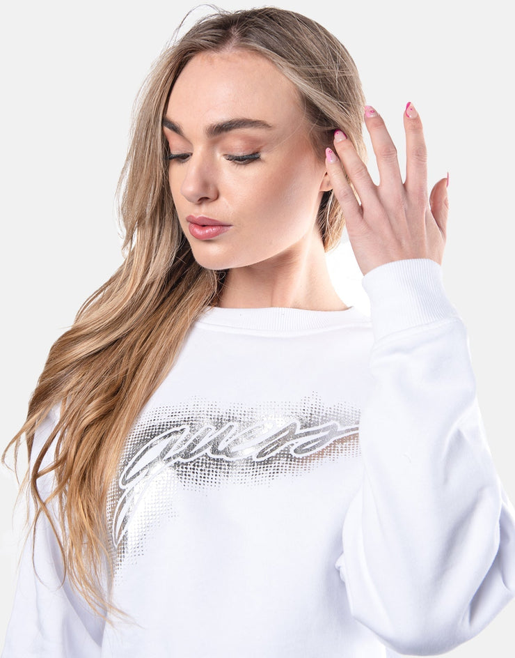 Guess Logo Crop Pullover Sweatshirt