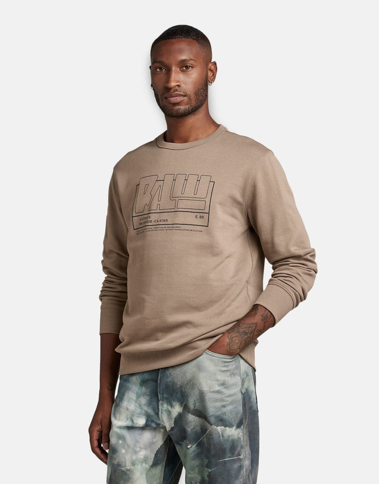 G-Star RAW Stencil RAW Deep Walnut Sweatshirt