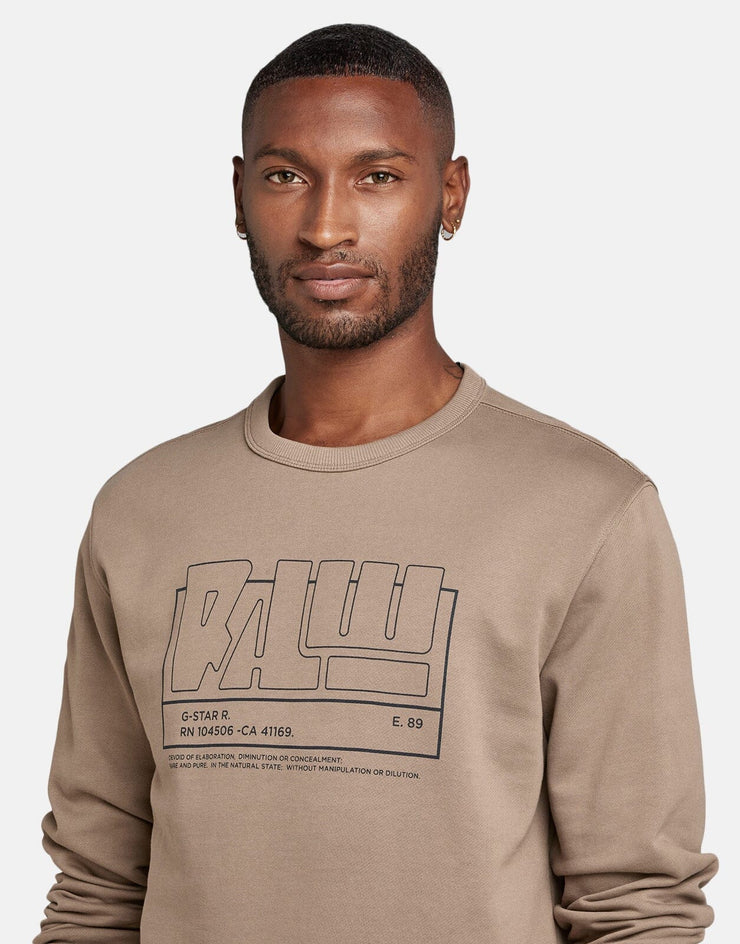 G-Star RAW Stencil RAW Deep Walnut Sweatshirt