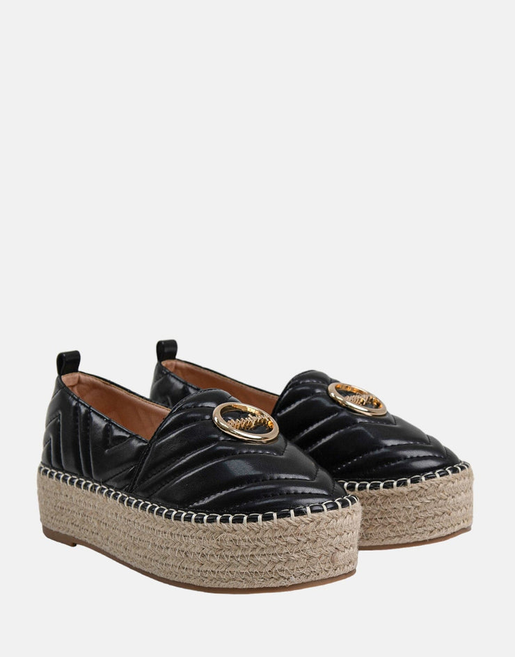 Sissy Boy Quilted Black Espadrille