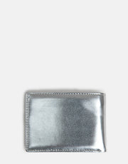 Vialli Patent Silver Tri Fold Wallet