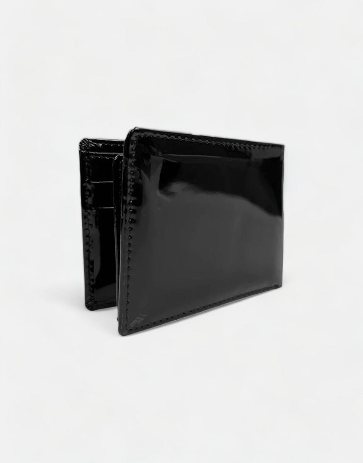 Vialli Black Patent Tri Fold Wallet