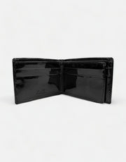 Vialli Black Patent Tri Fold Wallet