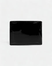 Vialli Black Patent Tri Fold Wallet