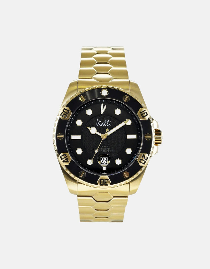 Vialli Elba Oceanic Black/Gold Stainless Steel Watch