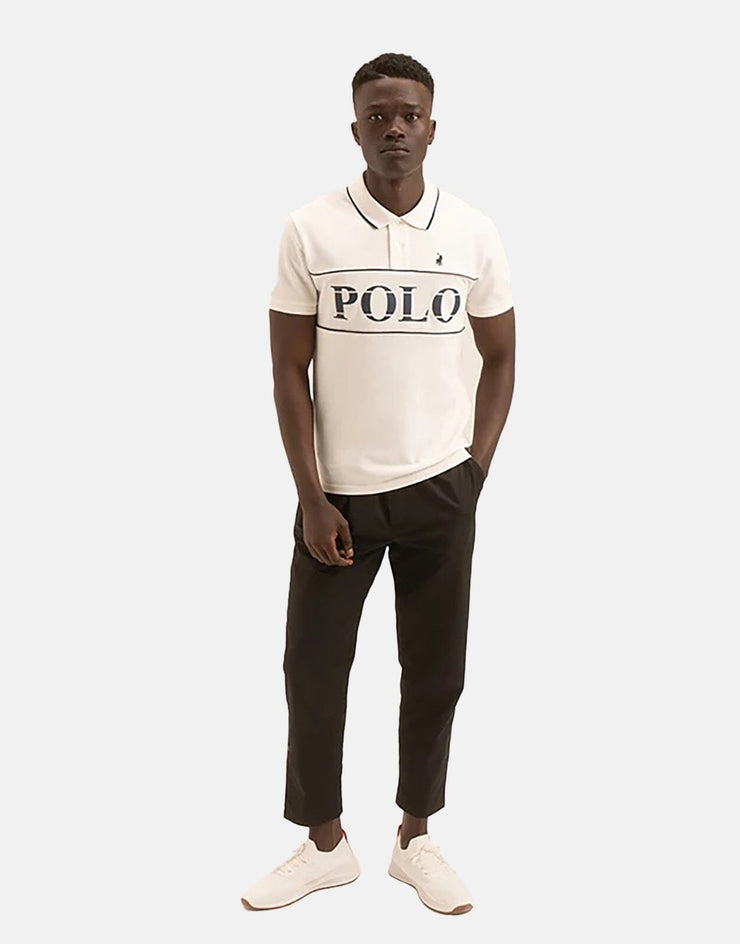 Polo Jacquard Logo White Polo Shirt