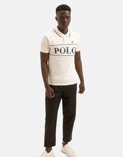 Polo Jacquard Logo White Polo Shirt