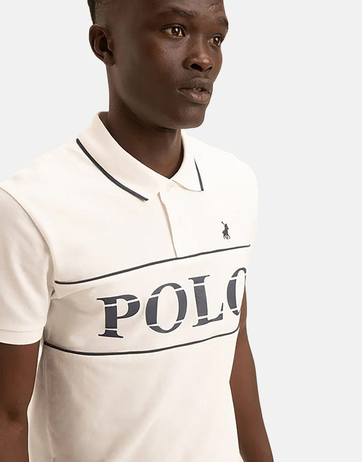 Polo Jacquard Logo White Polo Shirt