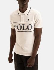 Polo Jacquard Logo White Polo Shirt