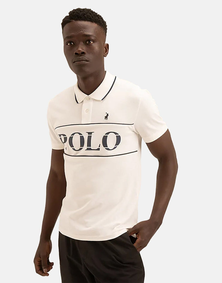 Polo Jacquard Logo White Polo Shirt