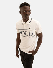 Polo Jacquard Logo White Polo Shirt