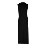 KERRI BLACK FUNNEL NECK DRESS WITH POPPERS