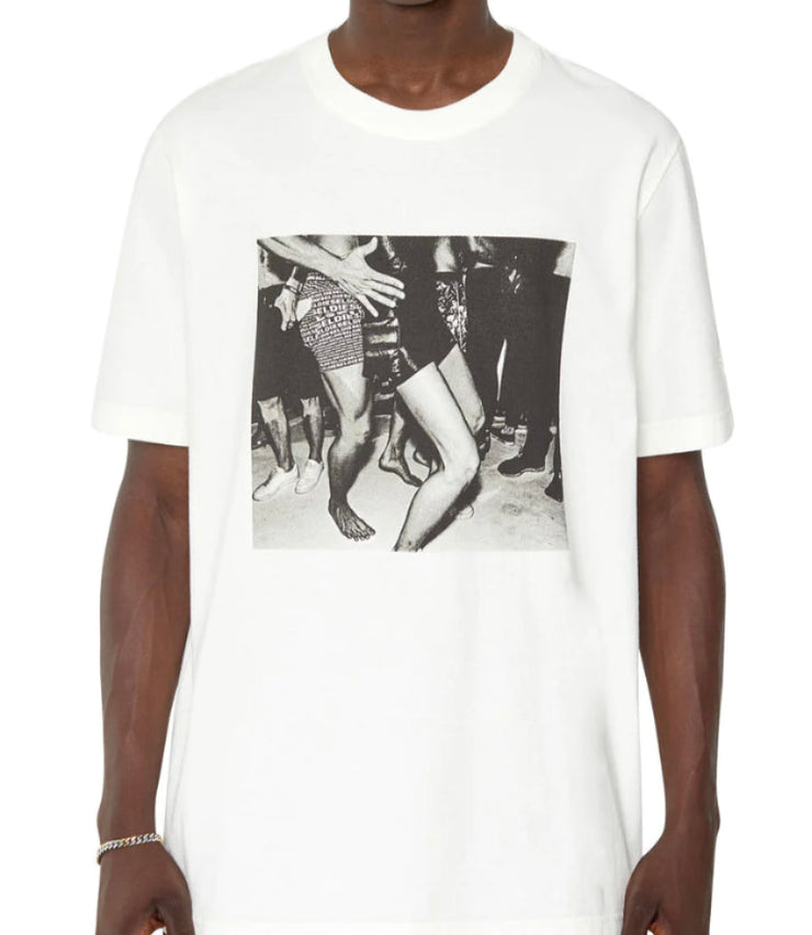 DIESEL T-SHIRT WITH PARTY PHOTO PRINT