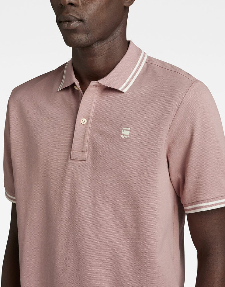 G-Star RAW Dunda Slim Stripe Polo Berry Mist