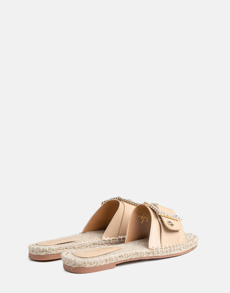 Sissy Boy Flat Espadrille Sandal Bling Buckle