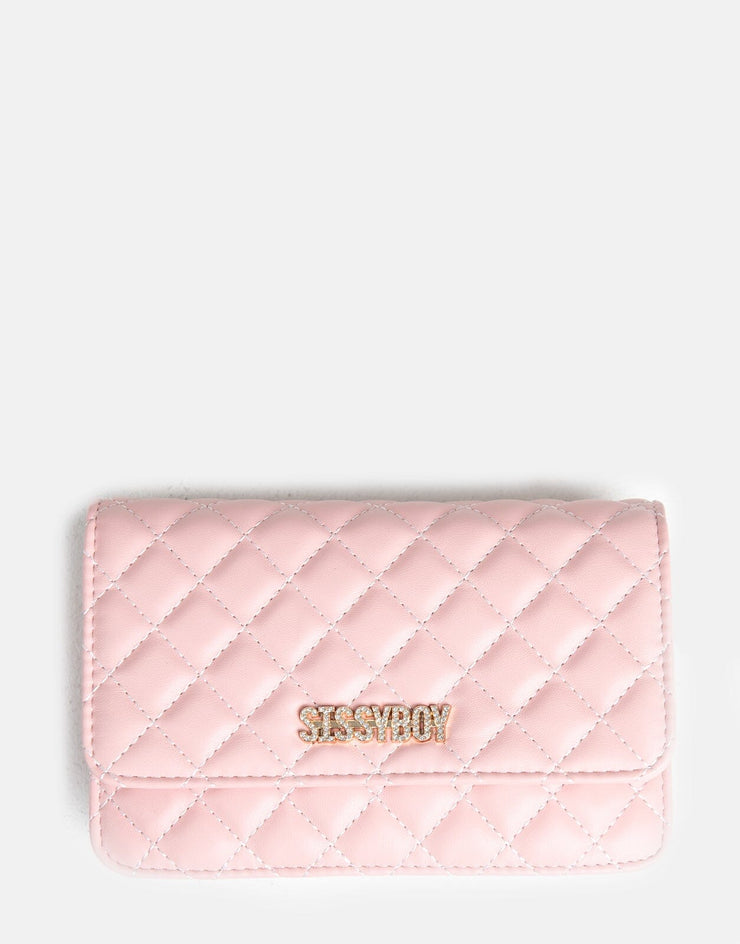 Sissy Boy Quilted Purse With Strap Pink