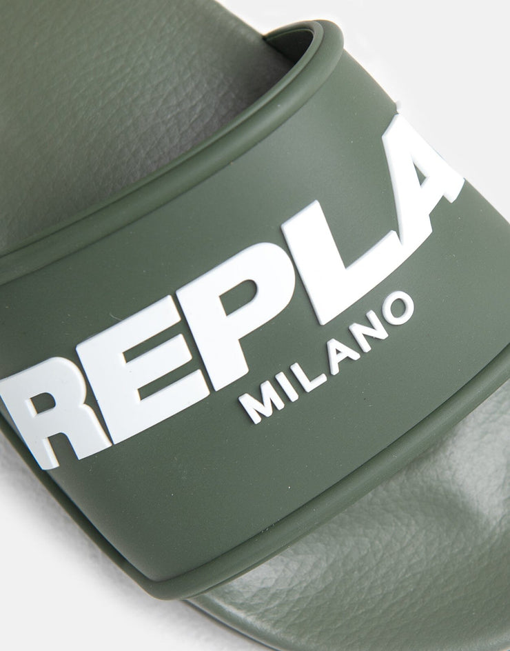 Replay Up Emboss Mil Green Sandal