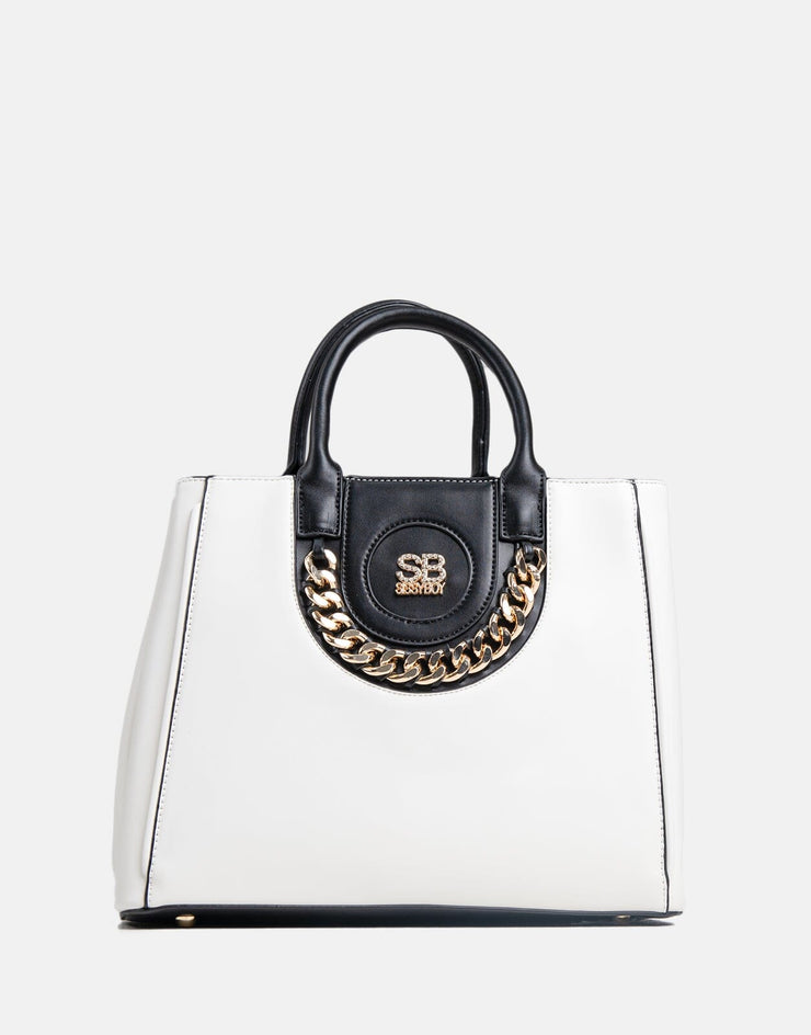 Sissy Boy Chain Tote Bag White/Blk