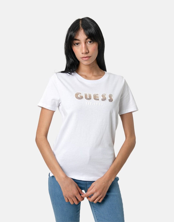 Guess Shaded Logo White T-Shirt