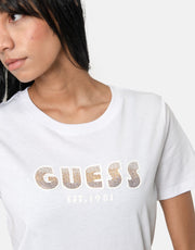 Guess Shaded Logo White T-Shirt