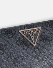 Guess Laurel Large Zip Around Purse Charcoal