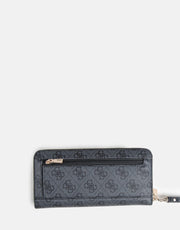 Guess Laurel Large Zip Around Purse Charcoal