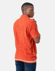 Ben Sherman Textured Terry Mango Polo Shirt