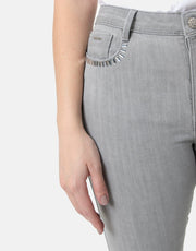 Sissy Boy Axel Mid Waist Pocket Bling Grey Jeans