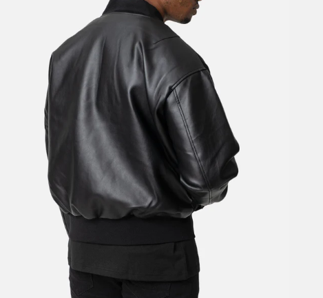 Calvin Klein Faux Leather Bomber Jacket