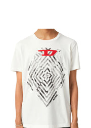 DIESEL GRAPHIC T-SHIRT WITH FLOCK PRINT