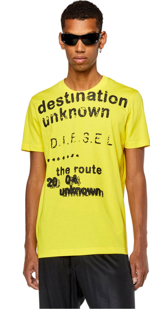 Diesel T-SHIRT WITH DESTINATION UNKNOWN PRINT