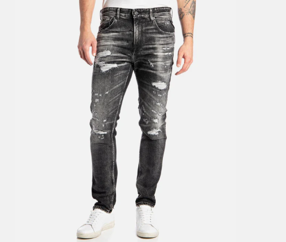 Replay Johnfrus Broken Edge Jeans Black Wash