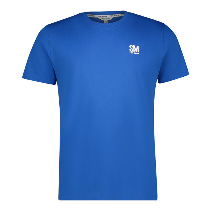 JAXON BLUE CREW NECK LOGO TEE