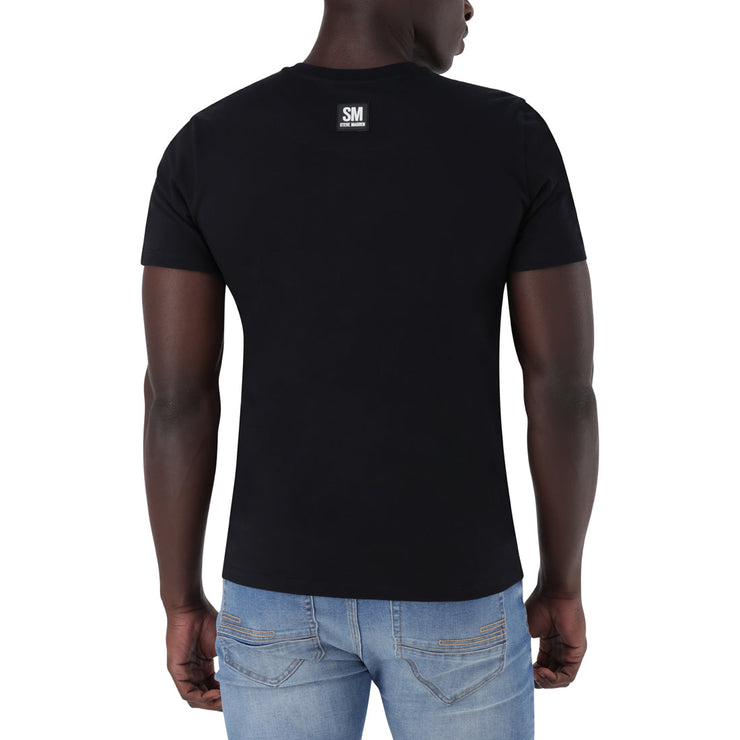 ETHAN CREW NECK LOGO TEE BLACK