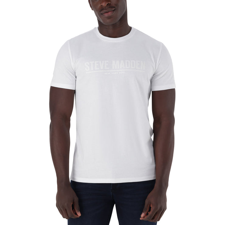 HARRISON CREW NECK LOGO TEE WHITE