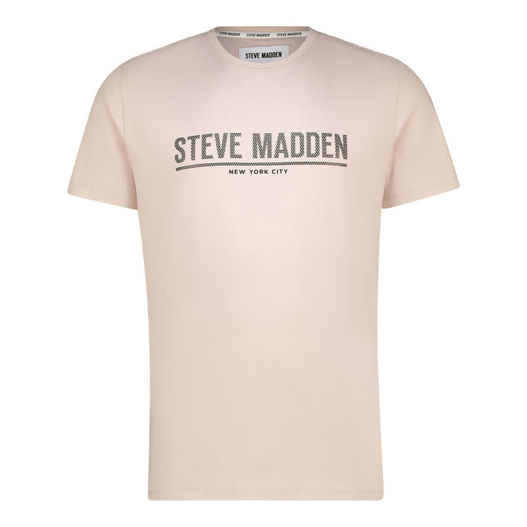 HARRISON CREW NECK LOGO TEE STONE