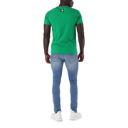 LUCCA GREEN CREW NECK LOGO TEE