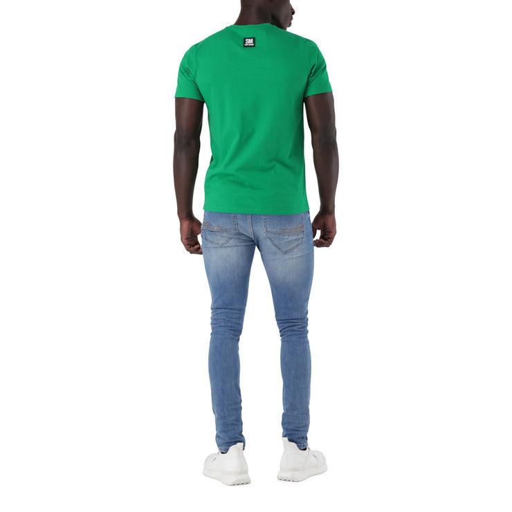 LUCCA GREEN CREW NECK LOGO TEE