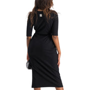 EVELYN LADIES KNITTED DRESS BLACK