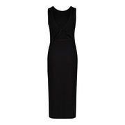 CAMILLA MIDI DRESS WITH POPPERS BLACK